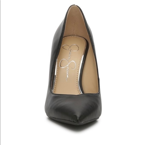 Jessica Simpson Black Leather Haneh Pump Sz 8 1/2 (39) Women’s - Picture 4 of 13